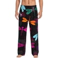 thumbnail image 1 of Logiee Colorful Dragonflies Print Pajama Pants for Men,Men’s Pajama Bottoms,Mens PJ Pants with Pockets & Button Fly-3X-Large, 1 of 6