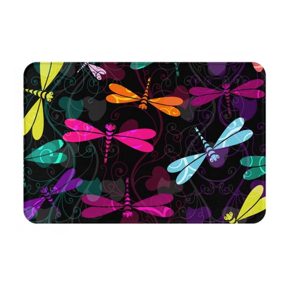 Logiee Colorful Dragonflies Print Welcome Mats for Entryway,Door Mat for Front Door,Entry Mat,Doormat for Garden, Garage, Patio, Home, Porch Decor