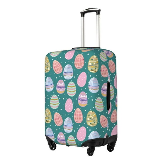 Logiee Colorful Easter eggs Print Travel Luggage Cover,Suitcase Protector, Washable Elastic Suitcase Baggage Cover,Closure for Wheeled Suitcase Fit 18-32 Inch Luggage-X-Large