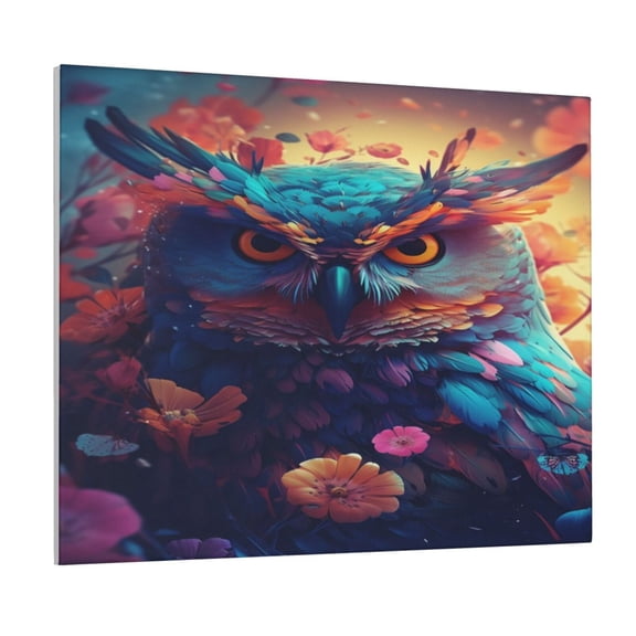 Logiee Colorful Feather Owl Print Canvas Wall Art ,Art Poster,Canvas Decorative Picture,Decor Wall Pictures for Living Room Bedroom Bathroom,Ready to Hang