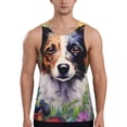 thumbnail image 1 of Logiee Colorful Flower Dog Print Men's Workout Tank Top,Quick Dry Workout Tank Top,Gym Muscle Tee,Fitness Bodybuilding Sleeveless T Shirt-XX-Large, 1 of 7