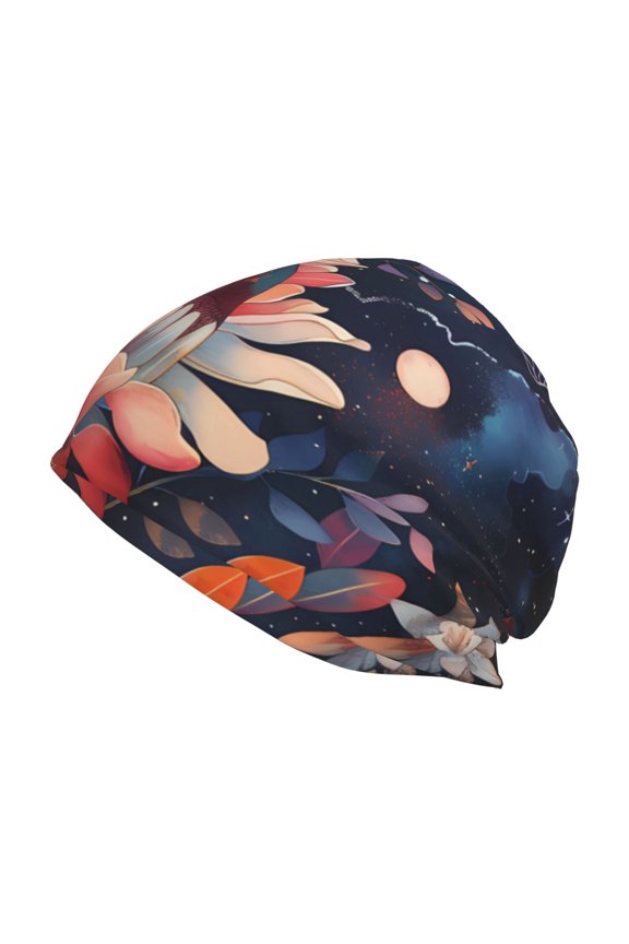 Colorful Flower Peacock Print Unisex Knit Beanie for Men Women Winter Hat,Beanies Skull Caps