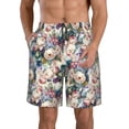 thumbnail image 1 of Logiee Colorful Flowers Print Mens Swim Trunks Quick Dry Board Shorts,Breathable Hawaii Beach Shorts Swimwear Bathing Suits-, 1 of 6