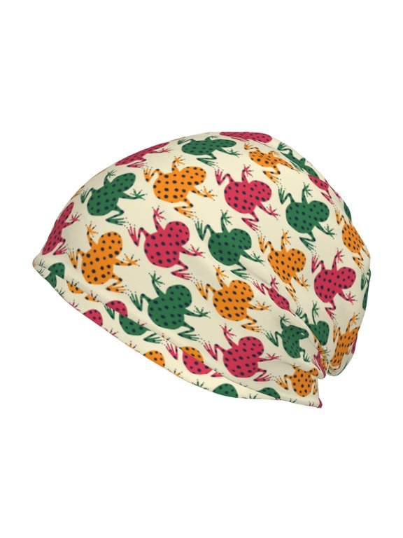 Colorful Frogs Print Unisex Knit Beanie for Men Women Winter Hat,Beanies Skull Caps