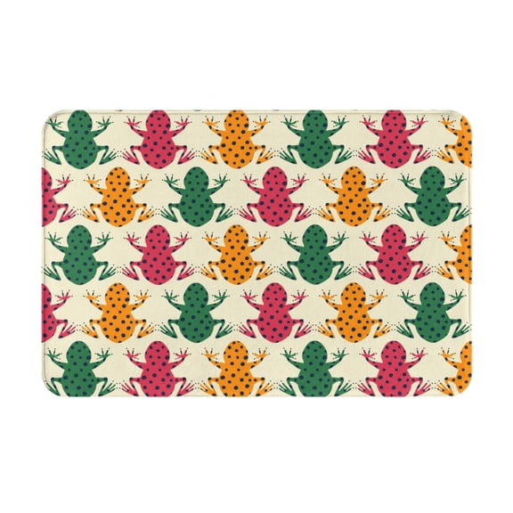 Logiee Colorful Frogs Print Welcome Mats for Entryway,Door Mat for Front Door,Entry Mat,Doormat for Garden, Garage, Patio, Home, Porch Decor