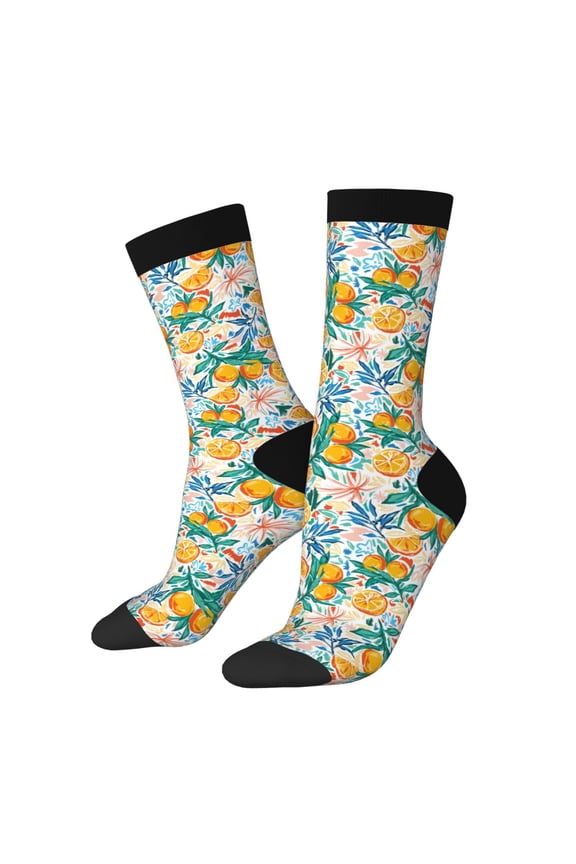 Colorful Fruits Print Adult Socks for Men & Women,Calf Socks, Ankle Socks,Boots Socks,Breathable Casual Sock,Unisex Crew Socks
