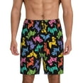 thumbnail image 1 of Logiee Colorful Geometric Dog Print Men's Pajama Shorts with Drawstring & Pockets,Sleep Shorts for Men,Sleepwear Bottoms,Elastic Waistband Loungewear-XX-Large, 1 of 6