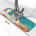 thumbnail image 1 of Logiee Colorful Greek Windmills Print Kitchen Sink Splash Guard Faucet Mat for Splash Guard Behind Faucet Drip Catcher for Kitchen,Bathroom,Sink Mat,Dish Drying Mat,Bathroom-15" X 5.5", 1 of 7