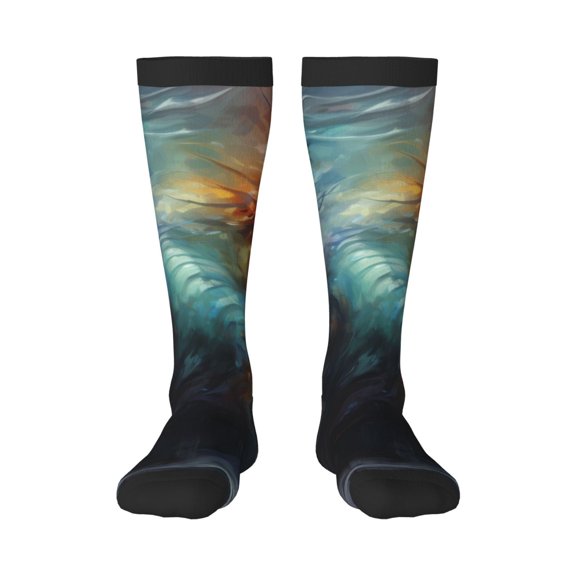 Logiee Colorful Ink Style Dragon Print Gift Stocking Stuffers,Adult Stockings,Novelty Socks,Funny Socks Birthday Running Walking Sleeping