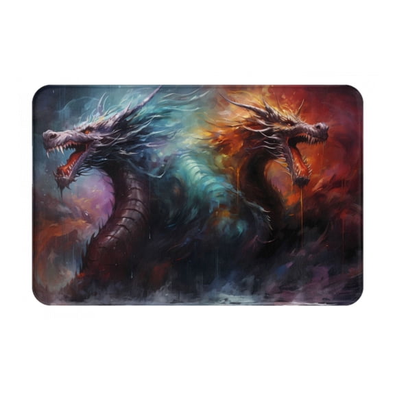 Logiee Colorful Ink Style Dragon Print Welcome Mats for Entryway,Door Mat for Front Door,Entry Mat,Doormat for Garden, Garage, Patio, Home, Porch Decor