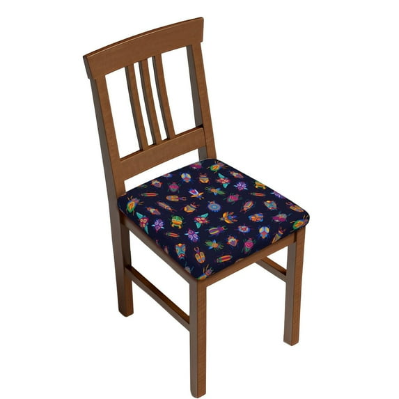 Logiee Colorful Insects Print Square Chair Seat Covers, Stretch Chair Seat Covers,Seat Chair Slipcover, Non-Slip Chair Slipcover,Furniture Protector for Indoor and Outdoor-Four Pieces