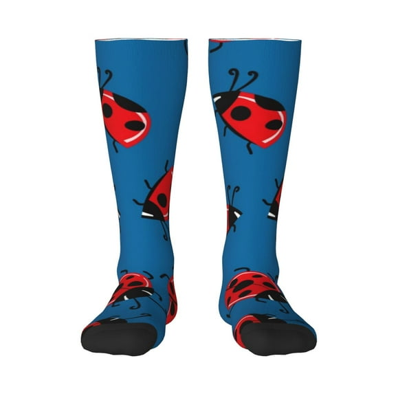 Logiee Colorful Ladybird Print Gift Stocking Stuffers,Adult Stockings,Novelty Socks,Funny Socks Birthday Running Walking Sleeping