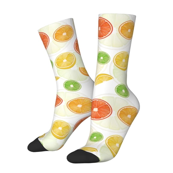 Logiee Colorful Lemons Print Adult Socks for Men & Women,Calf Socks, Ankle Socks,Boots Socks,Breathable Casual Sock,Unisex Crew Socks