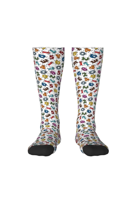Colorful Numbers Print Gift Stocking Stuffers,Adult Stockings,Novelty Socks,Funny Socks Birthday Running Walking Sleeping