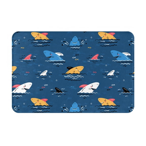 Logiee Colorful Ocean Shark Print Welcome Mats for Entryway,Door Mat for Front Door,Entry Mat,Doormat for Garden, Garage, Patio, Home, Porch Decor