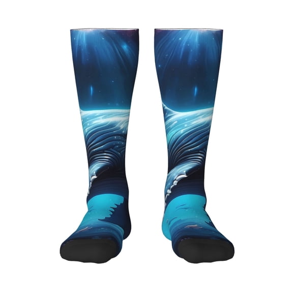 Logiee Colorful Ocean Whale Print Gift Stocking Stuffers,Adult Stockings,Novelty Socks,Funny Socks Birthday Running Walking Sleeping