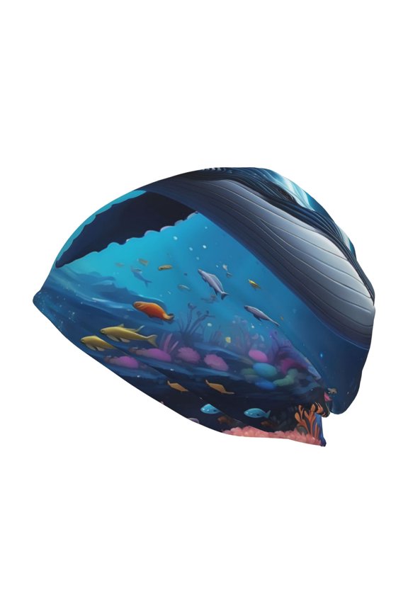 Colorful Ocean Whale Print Unisex Knit Beanie for Men Women Winter Hat,Beanies Skull Caps