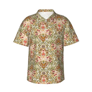 STANFVMEN Men's Hawaiian Shirts - Loose Fit Tropical Button Down Beach Shirts Short Sleeve