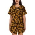 thumbnail image 1 of Logiee Colorful Pineapple Print Womens Pajamas Set,Short-Sleeve Pajama 2 Piece Sleepwear with Pockets-Medium, 1 of 6