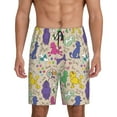 thumbnail image 1 of Logiee Colorful Poodle Dog Print Men's Pajama Shorts with Drawstring & Pockets,Sleep Shorts for Men,Sleepwear Bottoms,Elastic Waistband Loungewear-Medium, 1 of 6