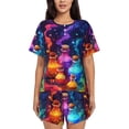 thumbnail image 1 of Logiee Colorful Potion Bottles Magic Print Womens Pajamas Set,Short-Sleeve Pajama 2 Piece Sleepwear with Pockets-3X-Large, 1 of 6
