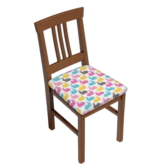 Logiee Colorful Rabbit Print Square Chair Seat Covers, Stretch Chair Seat Covers,Seat Chair Slipcover, Non-Slip Chair Slipcover,Furniture Protector for Indoor and Outdoor-Six Piece