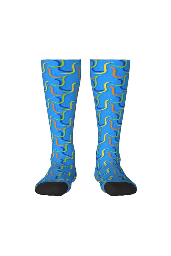 Colorful Snake Print Gift Stocking Stuffers,Adult Stockings,Novelty Socks,Funny Socks Birthday Running Walking Sleeping