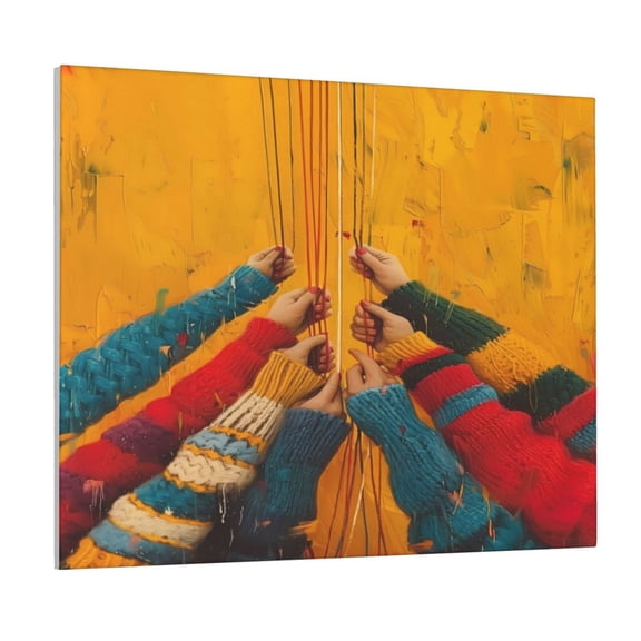 Logiee Colorful Sweaters And Strings Print Canvas Wall Art ,Art Poster,Canvas Decorative Picture,Decor Wall Pictures for Living Room Bedroom Bathroom,Ready to Hang