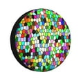 thumbnail image 1 of Logiee Colorful Tie Dye Stained Glass Print Spare Tire Cover, Universal Wheel Protectors,Waterproof Dust-Proof UV Sun Wheel Tire Cover,Fit for SUV, RV, Travel Trailer, Truck-17 inch, 1 of 6