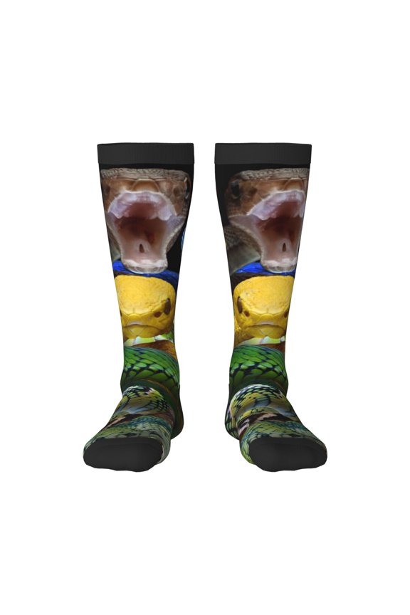 Colorful Viper Snake Print Gift Stocking Stuffers,Adult Stockings,Novelty Socks,Funny Socks Birthday Running Walking Sleeping