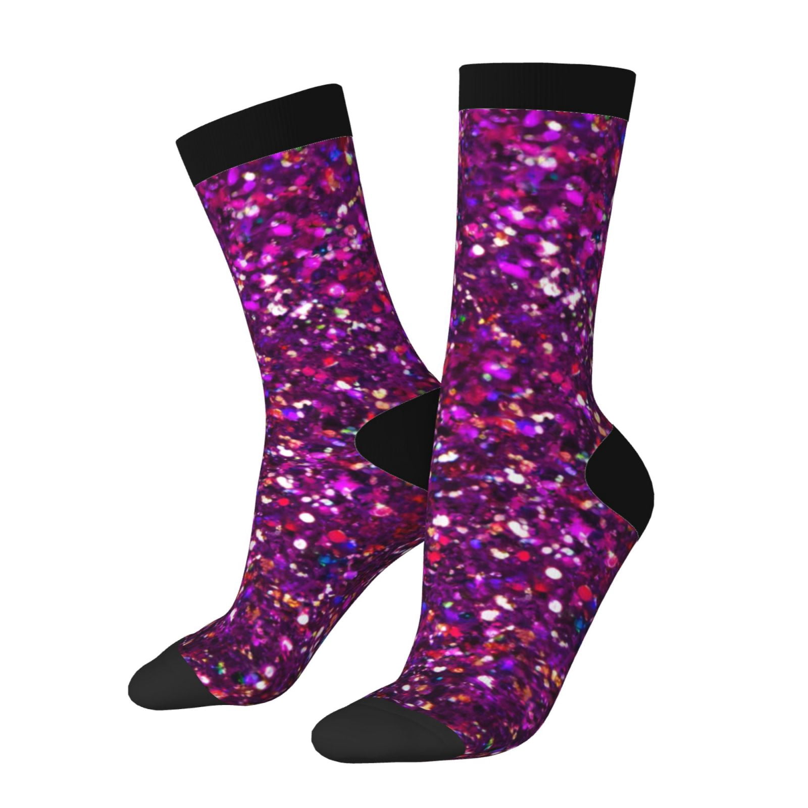 Logiee Colourful Glitter Print Adult Socks for Men & Women,Calf Socks — free download