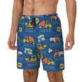 thumbnail image 1 of Logiee Construction Vehicles Print Men's Swim Trunk,Quick Dry Board Shorts ,Men's Swim Trunks with Compression Liner, Bathing Suits with Pockets-3X-Large, 1 of 6