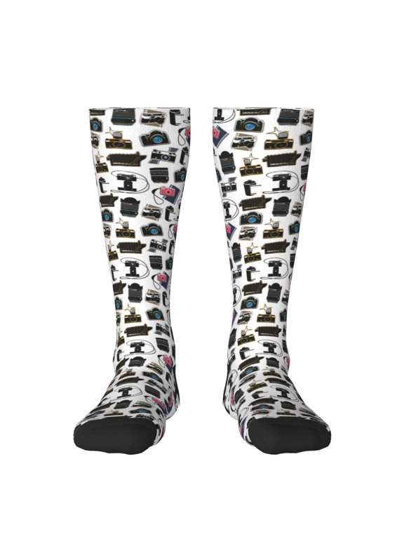 Cool Camera Print Gift Stocking Stuffers,Adult Stockings,Novelty Socks,Funny Socks Birthday Running Walking Sleeping