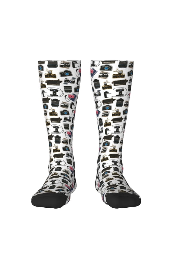 Cool Camera Print Gift Stocking Stuffers,Adult Stockings,Novelty Socks,Funny Socks Birthday Running Walking Sleeping
