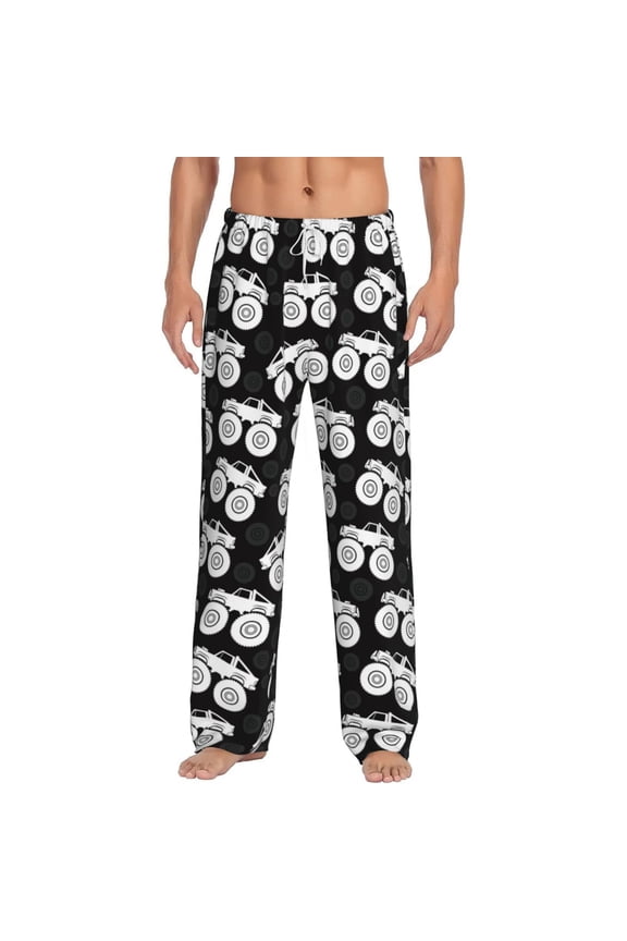 Cool Car Print Pajama Pants for Men,Men’s Pajama Bottoms,Mens PJ Pants with Pockets & Button Fly-X-Large