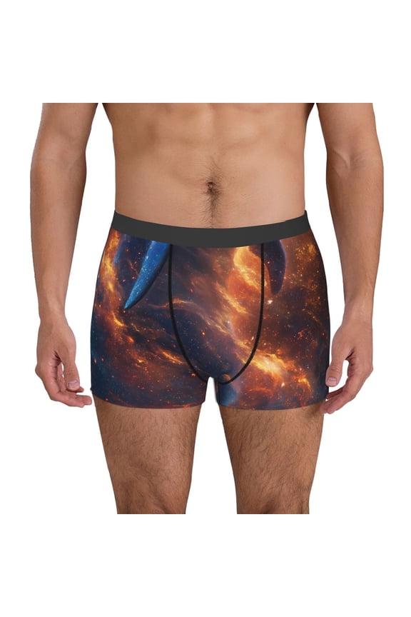 Cool Dolphin Print Mens Boxer Briefs,Boxer Briefs for Men,Breathable Stretch Underwear,Boys Boxer Briefs-Medium