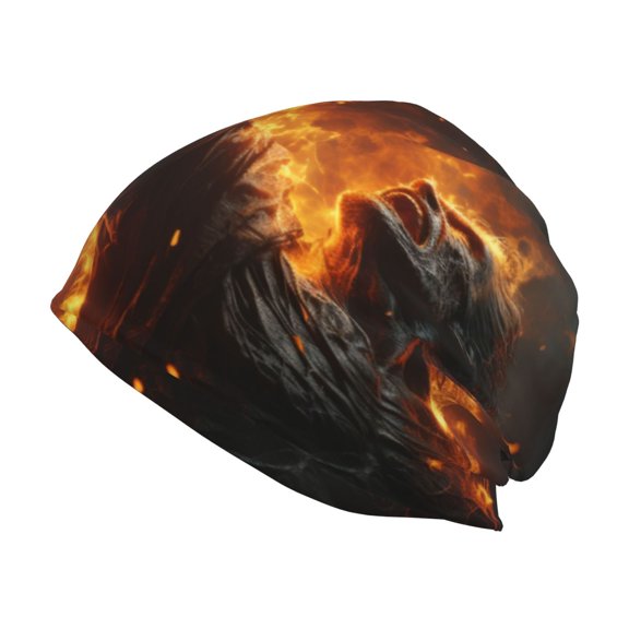 Logiee Cool Fire Man Print Unisex Knit Beanie for Men Women Winter Hat,Beanies Skull Caps