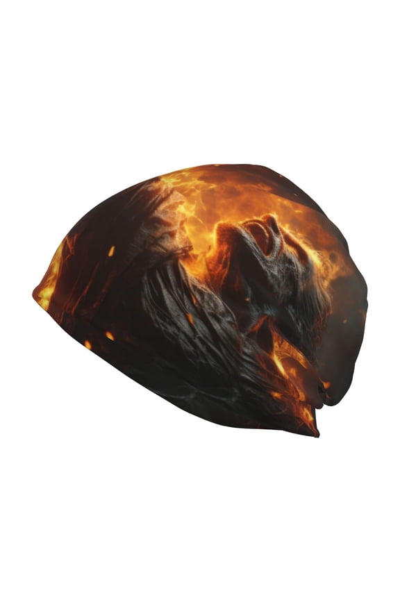 Cool Fire Man Print Unisex Knit Beanie for Men Women Winter Hat,Beanies Skull Caps