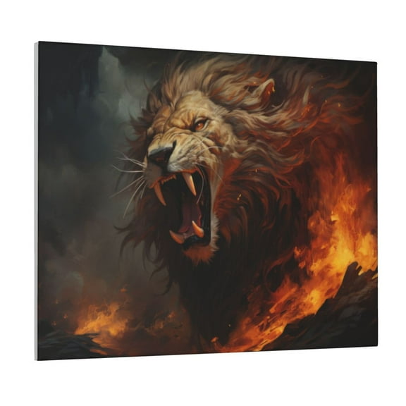 Logiee Cool Flame Lion A Print Canvas Wall Art ,Art Poster,Canvas Decorative Picture,Decor Wall Pictures for Living Room Bedroom Bathroom,Ready to Hang