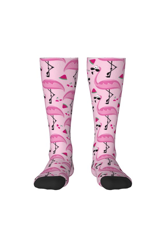 Cool Flamingos Print Gift Stocking Stuffers,Adult Stockings,Novelty Socks,Funny Socks Birthday Running Walking Sleeping