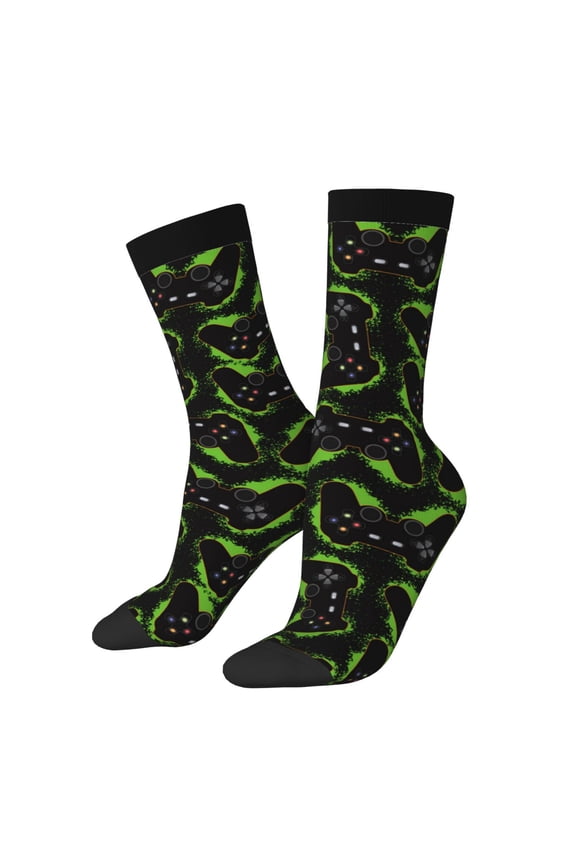 Cool Gamepad Print Adult Socks for Men & Women,Calf Socks, Ankle Socks,Boots Socks,Breathable Casual Sock,Unisex Crew Socks
