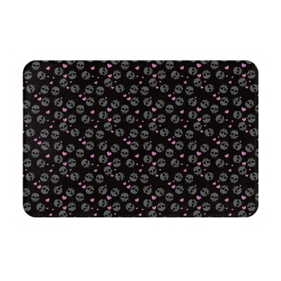 Logiee Cool Skull Love Print Welcome Mats for Entryway,Door Mat for Front Door,Entry Mat,Doormat for Garden, Garage, Patio, Home, Porch Decor