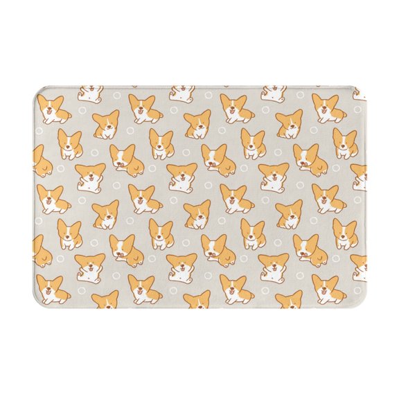 Logiee Corgi Dog Print Welcome Mats for Entryway,Door Mat for Front Door,Entry Mat,Doormat for Garden, Garage, Patio, Home, Porch Decor