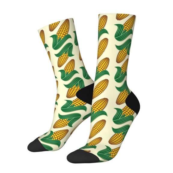 Logiee Corn Print Adult Socks for Men & Women,Calf Socks, Ankle Socks,Boots Socks,Breathable Casual Sock,Unisex Crew Socks