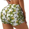 thumbnail image 1 of Logiee Corn And Butterflies Print Women's Biker Shorts,Workout Gym Shorts,Scrunch Shorts,Tummy Control Hidden Scrunch Running Yoga Shorts-Large, 1 of 8