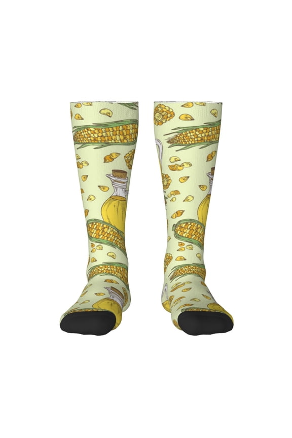Corn And Corn Oil Print Gift Stocking Stuffers,Adult Stockings,Novelty Socks,Funny Socks Birthday Running Walking Sleeping