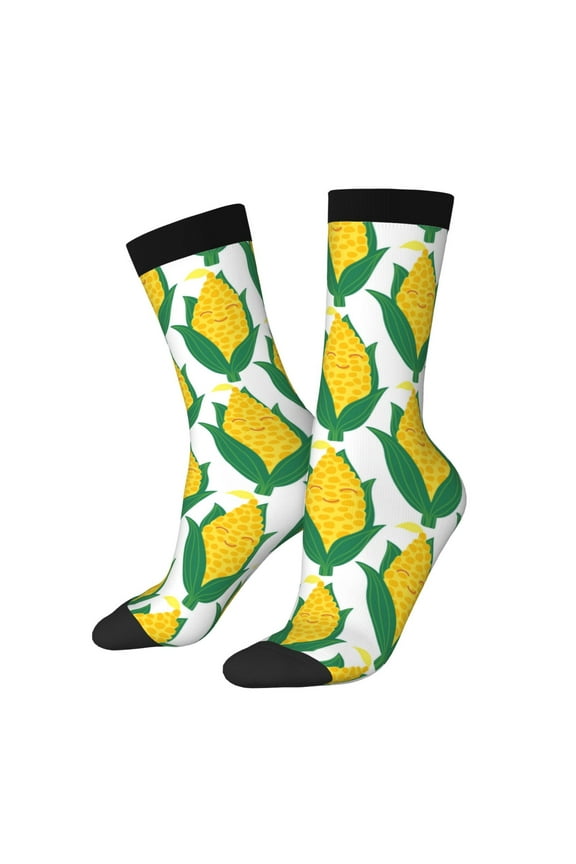 Corn Cob Print Adult Socks for Men & Women,Calf Socks, Ankle Socks,Boots Socks,Breathable Casual Sock,Unisex Crew Socks