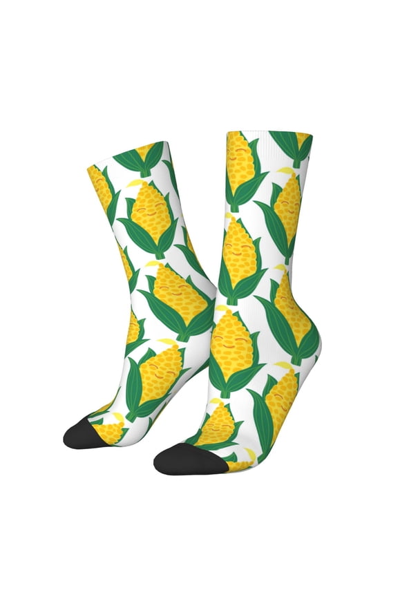 Corn Cob Print Adult Socks for Men & Women,Calf Socks, Ankle Socks,Boots Socks,Breathable Casual Sock,Unisex Crew Socks