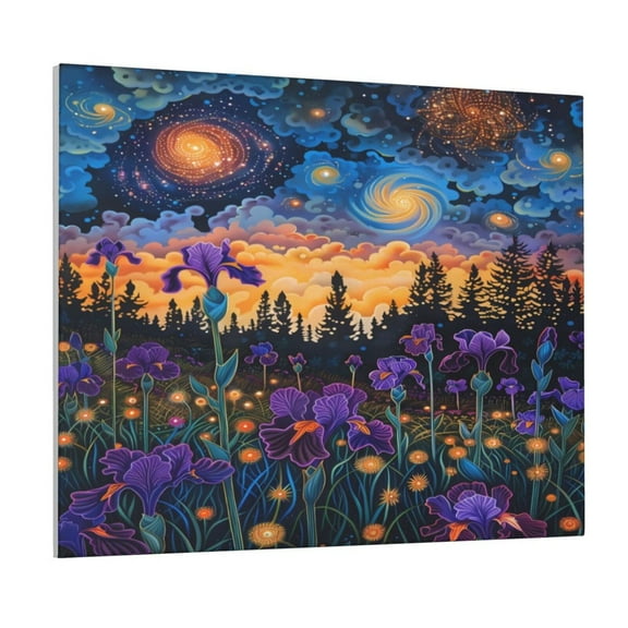 Logiee Cosmic Irises At Twilight Print Canvas Wall Art ,Art Poster,Canvas Decorative Picture,Decor Wall Pictures for Living Room Bedroom Bathroom,Ready to Hang
