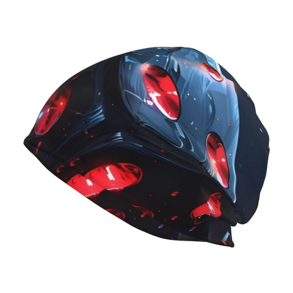 Logiee Cosmic Red Sparkle Dice Print Unisex Knit Beanie for Men Women Winter Hat,Beanies Skull Caps